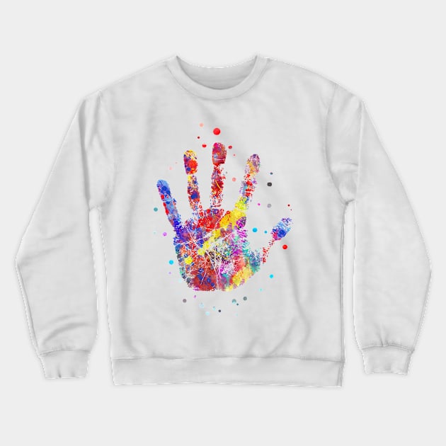 Handprint Crewneck Sweatshirt by RosaliArt